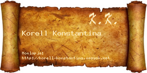 Korell Konstantina névjegykártya